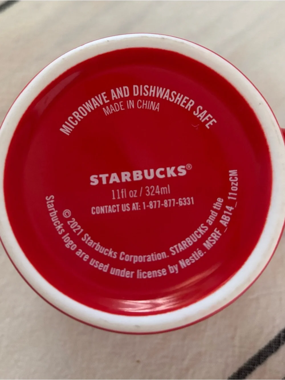 Starbucks Red and White Ceramic Mug